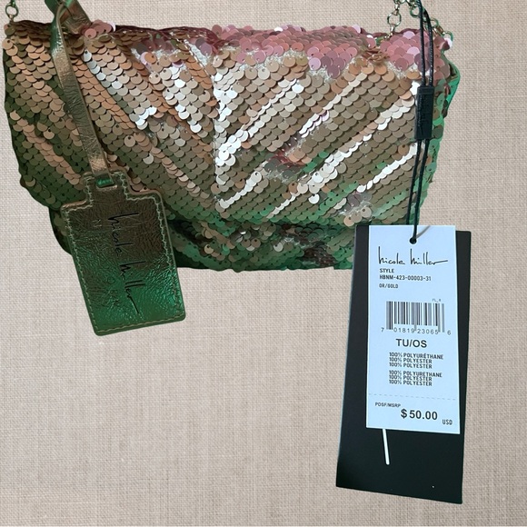 Nicole Miller Sequin two-toned Shoulder/crossbody Bag NWT - Picture 4 of 9